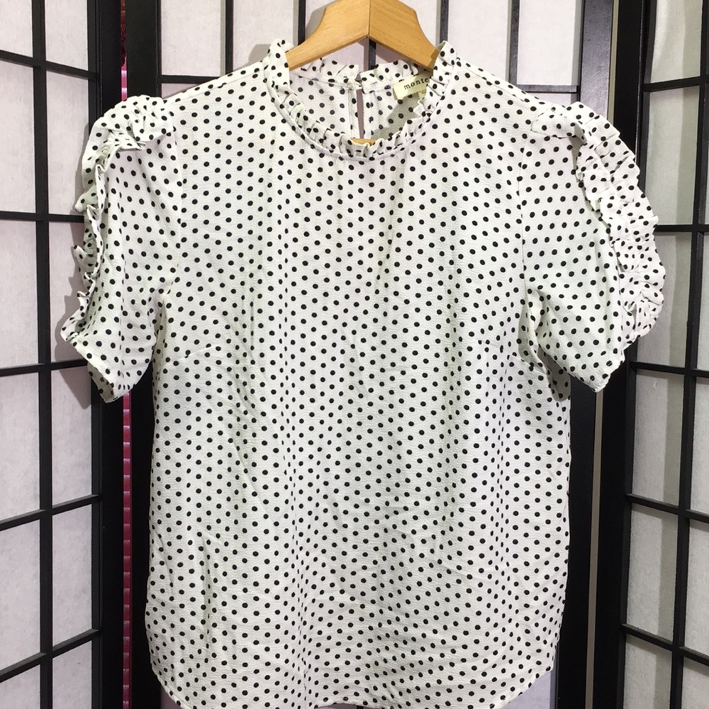 Monteau Los Angeles Polka Dot Top Size M